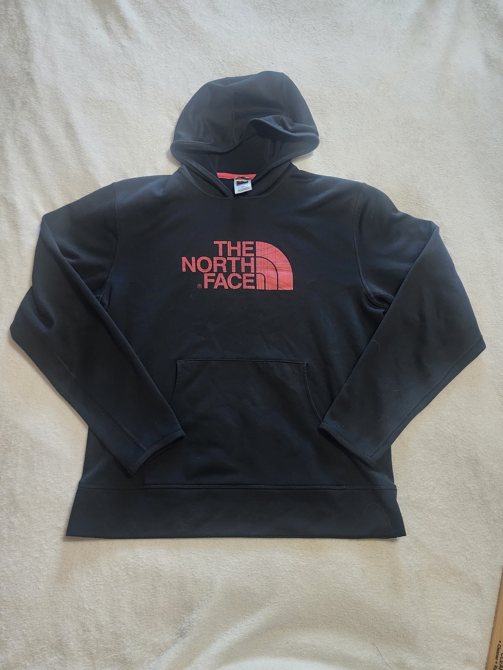 The North Face Black Hoodie with Red Logo